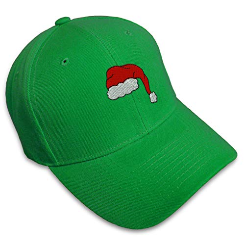 Halco Hat Green Santa Baseball White Plush