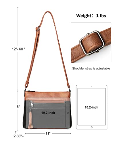 MASINTOR Crossbody Bags for Women, Lightweight Medium Crossbody Purse, Soft Leather Women's Shoulder Handbags with Tassel for Shopping or Travel4