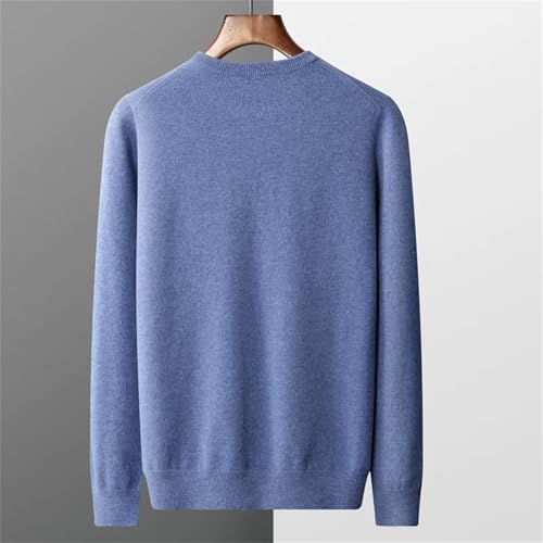 Men’S Loose Fit Round Neck Pullover Sweater Long Sleeve Thick Cashmere Wool Blend Anti-Pilling Knit Jumper Top4