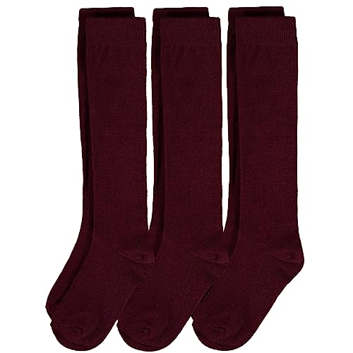 Piccolo Girls' School Uniform Knee-High Sock Three-Pack