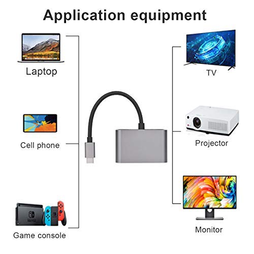Image of Tobo USB C Hub with Type C 4 in 1 USB Hub, Dual Screen Display, 4K HDMI /HDTV, VGA Adapter and USB 3.0 Charging - TD-273TC