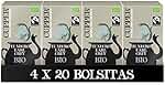 COMPRAR Cupper - Pack de 4 Cajas de 20 Bolsitas de Té Negro Ecológico Early Grey - Propiedades Estimulantes - Con un Toque Cítrico a Bergamota - Apto para Veganos