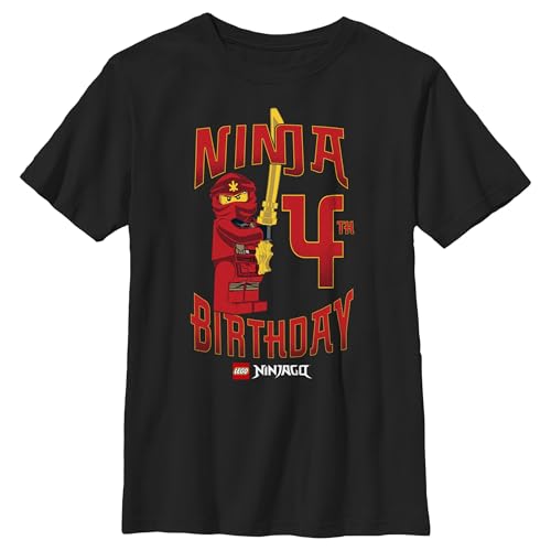 Fifth Sun Kids' Lego Ninjago Ninja Birthday 4 Boys Short Sleeve Tee Shirt