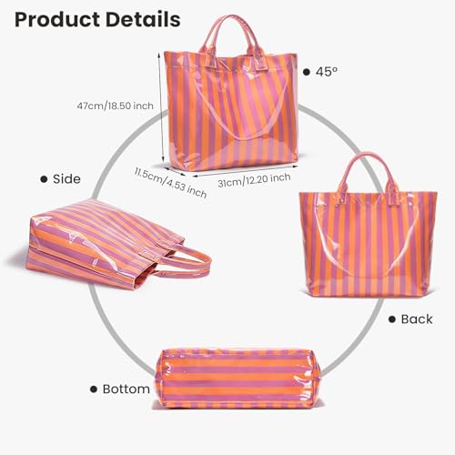 Bolso tote impermeable de PVC para mujer, grande y oversize miniatura 4