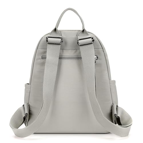 Image of Backpack for Women Small, Mini Nylon Travel Backpack Purse, Shoulder Bag Cute Lightweight Daypack for Ladies (Light gray)