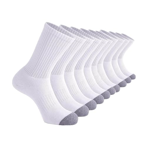 5 Pairs Mens Crew Cushion Socks Work Athletic Running Socks Casual Breathable Sweat-absorbing Drying Socks for Men2