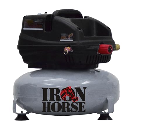 Iron Horse IHP053OF Portable Air Compressor, 3 Gallon, 0.5 HP, Oil-Free, 90 PSI