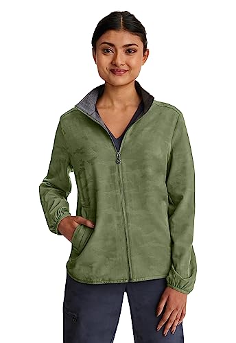 Healing Hands Scrub Jackets For Woman Destini Camo Jacket With 3 Pockets Moisture Wicking & 360° Stretch Fabric 5030, Medium, Olive