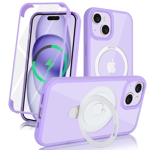 Coque iPhone 12 avec support de visionnage et écran intégré violet - 6