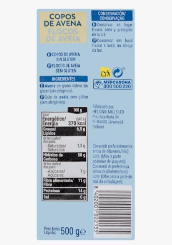 Flocons d'avoine sans gluten Hacendado format familial pack de 4 - 2