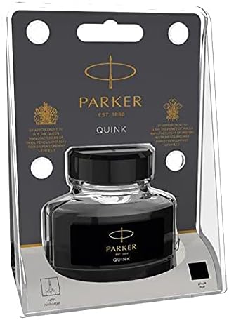 Parker Fountain Pen Ink Bottle | Blue-Black QUINK Ink | 57 ml Fountain Pen Refill