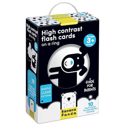 Banana Panda High Contrast Baby Flash Cards - 10 Large Black and White Double-Sided Cards - Designed to Promote Visual Stimulation and Sensory Development in Infants Ages 3 Months and Up