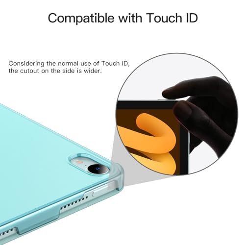 Image of JETech Cover Case for iPad mini (A17 Pro, 2024 Model, 7th Generation) / mini 6 (2021 Model, 6th Generation), Slim Stand Hard Back Shell Smart Cover with Auto Wake /Sleep (Blue)