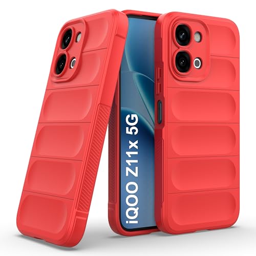 Image of Zapcase Back Case Cover for iQOO Z11x 5G | Compatible for iQOO Z11x 5G Back Cover | Liquid Silicon Magic Case with Camera Protection | Red