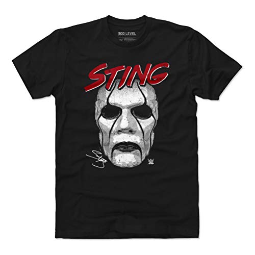 500 LEVEL Sting WWE Shirt (Cotton, Large, Black) - Sting Face Paint WHT