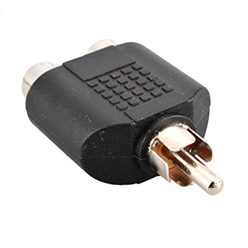 1 pcs convertisseur Audio 2 Adaptateur Femelle vers RCA 1 Y mâle Noir Cover