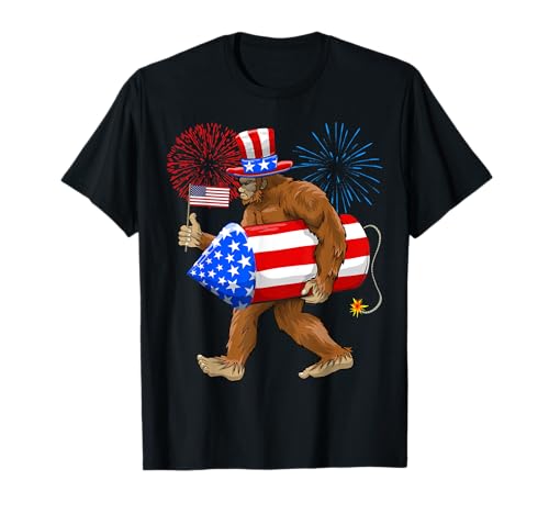 4 de julio, Mérica, Bigfoot, Bandera americana, Sasquatch Camiseta