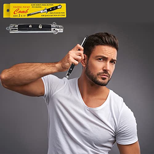 Peine plegable de bolsillo inoxidable para barba de 9 pulg miniatura 2