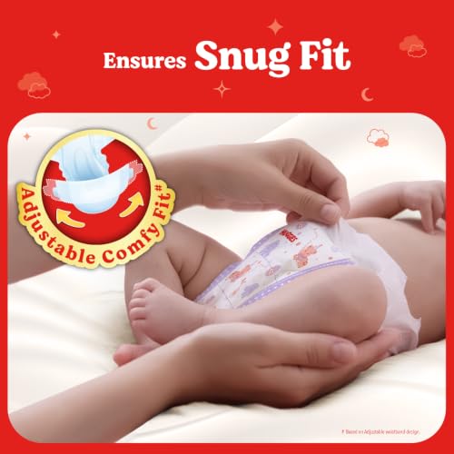 Image of Huggies Dry Tape | Adjustable Tape Style Baby Diapers, Small (S) Size (4-8 Kgs), Pack of 34 | Up To 2X Faster Absorption, Up To 12 Hours Overnight Absorption