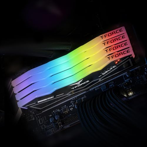 Image of TEAMGROUP T-Force Delta RGB DDR5 Ram 32GB (2x16GB) 6400MHz PC5-51200 CL38 Desktop Memory Module Ram for 600 700 Series Chipset XMP 3.0 Ready Black FF3D532G6400HC38JDC01