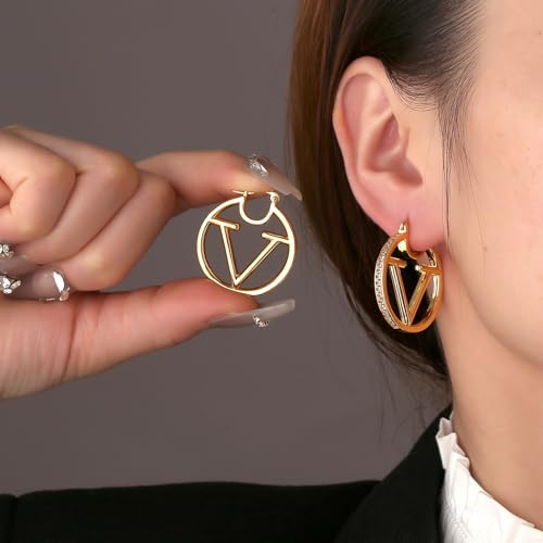 18K Gold Luxury Letter Earrings for Women and Sisters | Valentines, Birthday Gifts, Elegant Accessories for Any Occasion2