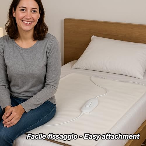 BEPER P203TFO101 Elektrisches Wärmeunterbett für eine Person, 150 x 80 cm, 3 Temperaturstufen, Abnehmbarer Regler, maschinenwaschbar, sichere automatische Abschaltung