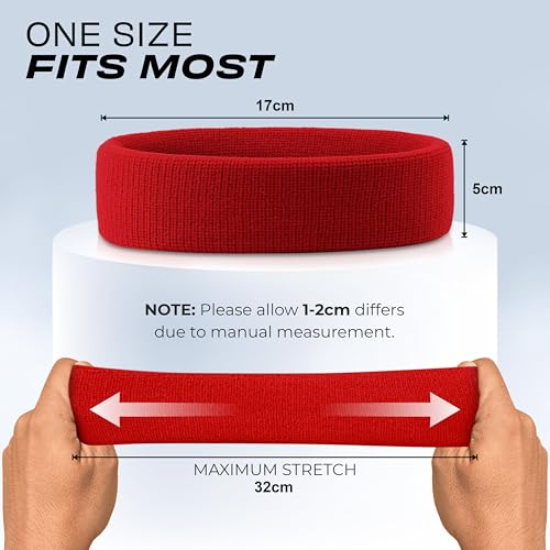 Image of NIVIA X Punjab Kings Headband for Men & Women, Moisture Wicking, for Gym & Fitness, Cotton Headband for Sports (Red)
