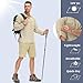 Satankud Men's Long Sleeve Fishing Shirts UPF 50+ Sun Protection Lightweight Hiking Travel Work Button Down Shirt Zipper Pocket (Khaki,X-Large)