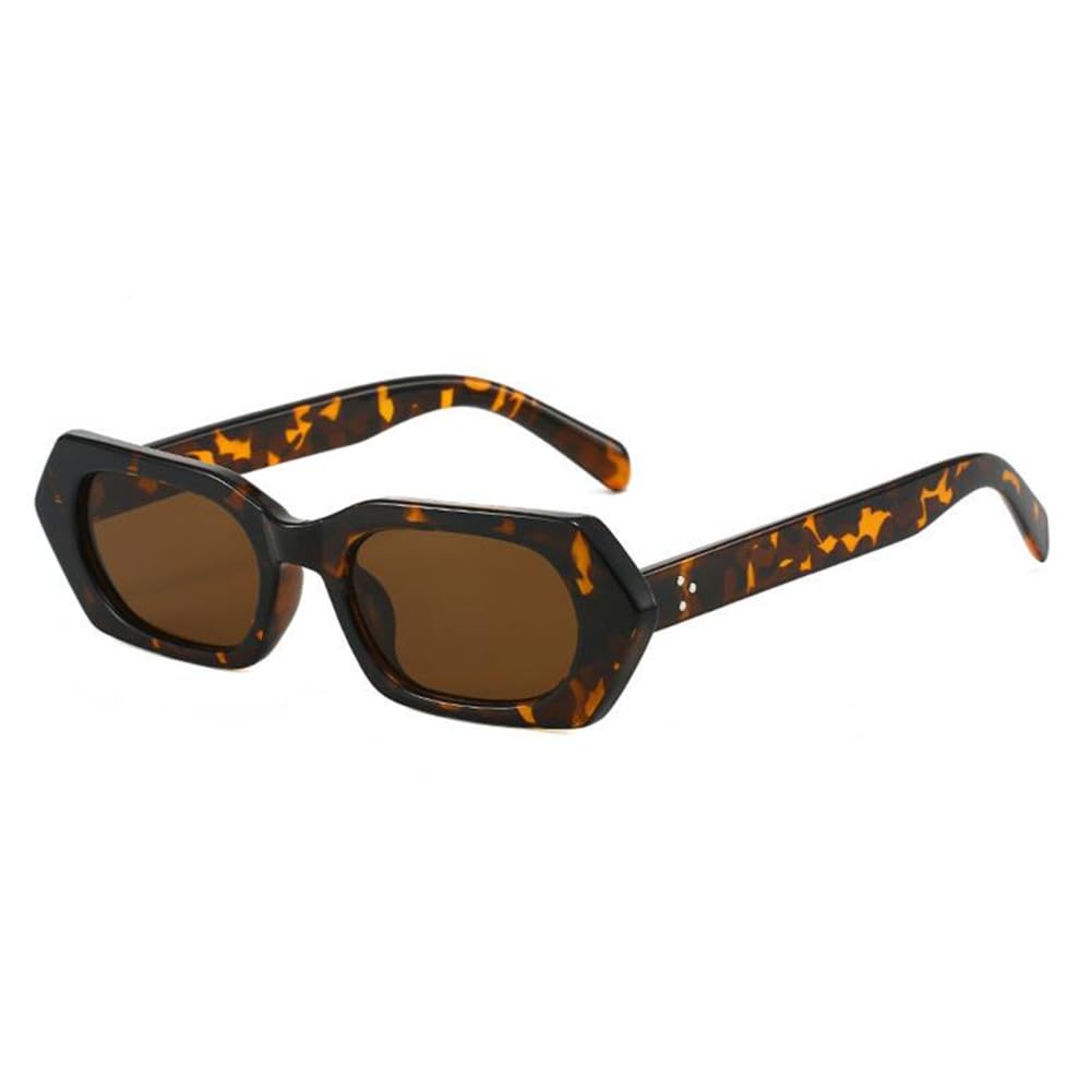 Polygonale Sonnenbrille mit schmalem Rahmen für Damen, Vintage, klein, rechteckig, Coole Sonnenbrille für Damen, klare Schattierungen, Brillen, UV400