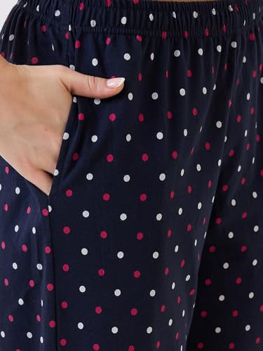 Image of AV2 Women's Cotton Printed Round Neck Sleeveless Night Suit Set | Capri Set | Casual Night Dress for Women