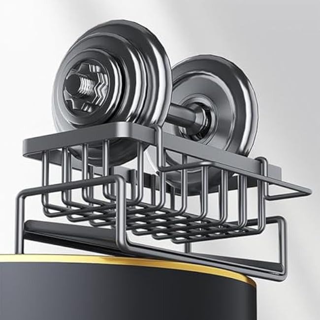 Sponge Holder for Kitchen Sink with Auto Draining Tray sink caddy Rustproof Stainless Steel kitchen sink organizer Self Drain Dish Soap Sponge Caddy for Counter