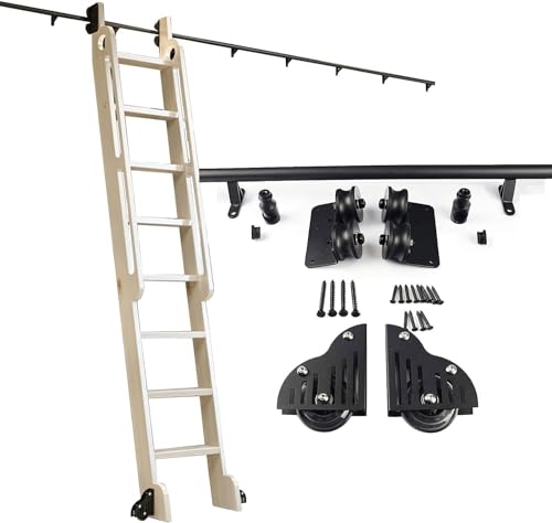 Kit rail coulissant 300cm pour échelle de bibliothèque noire