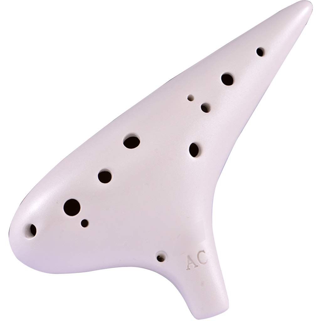 Ocarina en argile givrée alto do 12 trous(Ivory White)