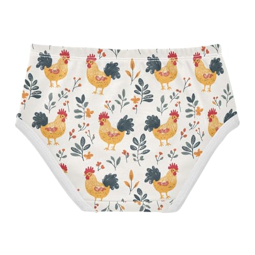 ZZKKO Country Rooster Farmhouse Girls Underwear Toddler Panties for Girls Comfort Brief Size 2-8T2