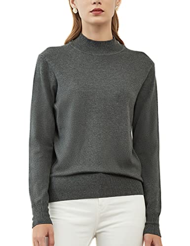 Woolen Bloom Damen Rollkragenpullover Strickpullover Stretch Pullover Elegant Strickpulli Langarm Sweater für Herbst Winter Cover