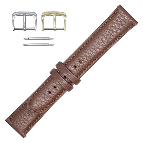 16mm Short Cognac Montana Genuine Leather Watch Band Strap for Men and Women - American Factory Direct - Gold & Silver Buckles Included - Made in USA by Real Leather Creations FBA2035 16mm Short Cognac Montana Genuine Leather Watch Band Strap for Men and Women - American Factory Direct - Gold & Silver Buckles Included - Made in USA by Real Leather Creations FBA2035