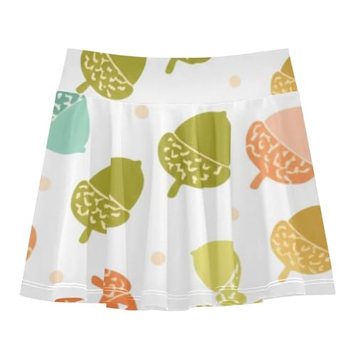 Toddlers Tennis Skirts Colorful Simple Acorn Pastel Girls Skorts Athletic Shorts Blue Pink Cheer Skirt 4t