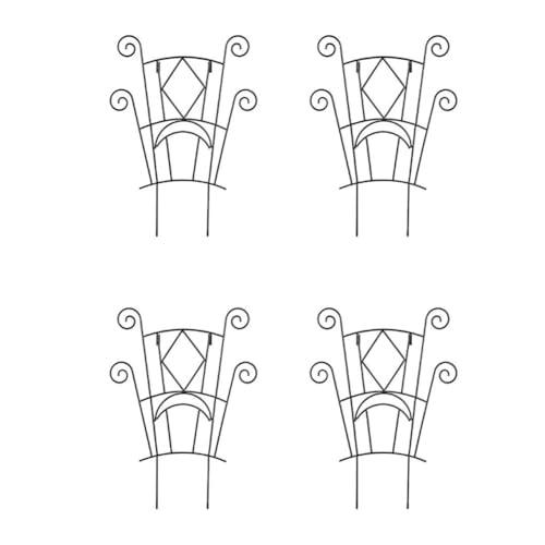 MoSundi für Metall Pflanzenständer für Kletterpflanzen, Rostbeständige Schmiedeeisen Garten Rankhilfe 15,35 x 9,65 Zoll Schwarz Stapelbares Design für Innen und Außen