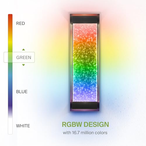 Image of ASD LED 18 inch Bubble Glass Wall Light Fixture, Outdoor & Indoor Seeded Sconce | RGBW, Smart, Up-Down Glow, Waterproof, ETL Listed | 22W 450LM 3000-5000K 100-277V | Exterior Porch Lighting | Black