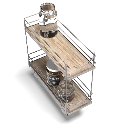 Home Zone Living Pull Out Kitchen Cabinet Organizer with 2