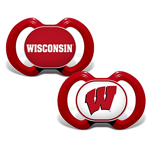 Image of Baby Fanatic Pacifier 2-Pack - NCAA Wisconsin Badgers - Officially Licensed League Gear