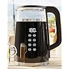Veken electric tea kettle 17 liters 1500w temperature control keep warm digital display automatic shut off hot water boiler heater pot glass boiling teapot kitchen boil kettles black  urban country home decor