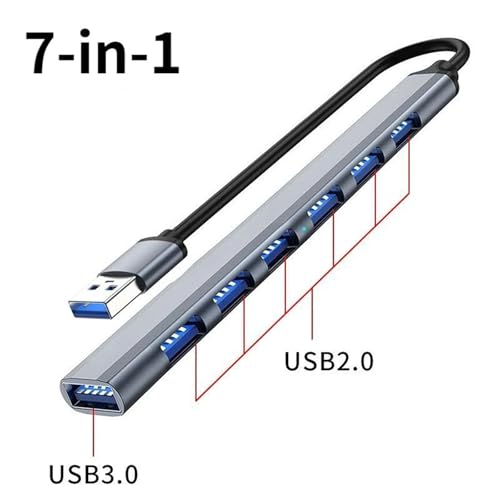 Adaptateur OTG for PC portable USB C 7 en 1 transfert rapide 5Gbps