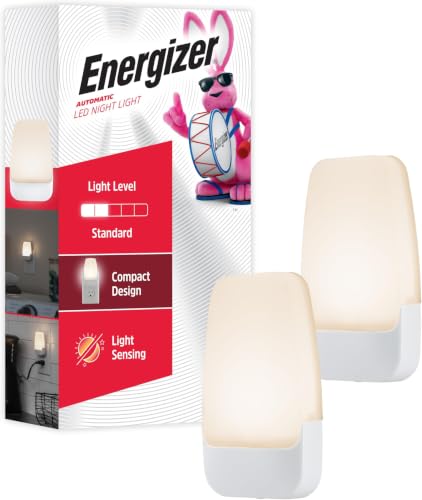 Image of Energizer Night Light, Light Sensing, Nightlight for Bedroom, Bathroom, Nursery, Hallway, Kitchen, 3000K, White,81565 (Pack of 16)