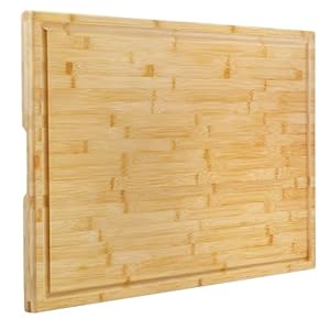 Utoplike extra large cutting board for kitchen 30 x 20 inch bamboo chopping boards wood stove top cover over the sink butcher block with juice groove for turkey meat vegetables bbq 1th  urban country home decor