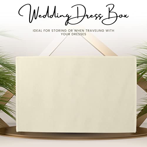 Hoesh UK - Ivory Medium Wedding Dress Storage Box, Under Bed With Lid & Acid Free Tissue - Bridal Gown Box, Clothes Storage - Image 2