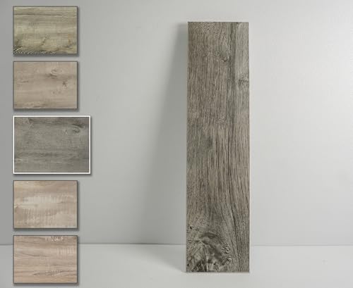 COLAMO Paquete de 24 paneles de pared de madera de ladrillo envejecida de roble gris Atenas, paneles de madera autoadhesivos para pared, azulejos de pared adhesivos de grano de madera, azulejos de
