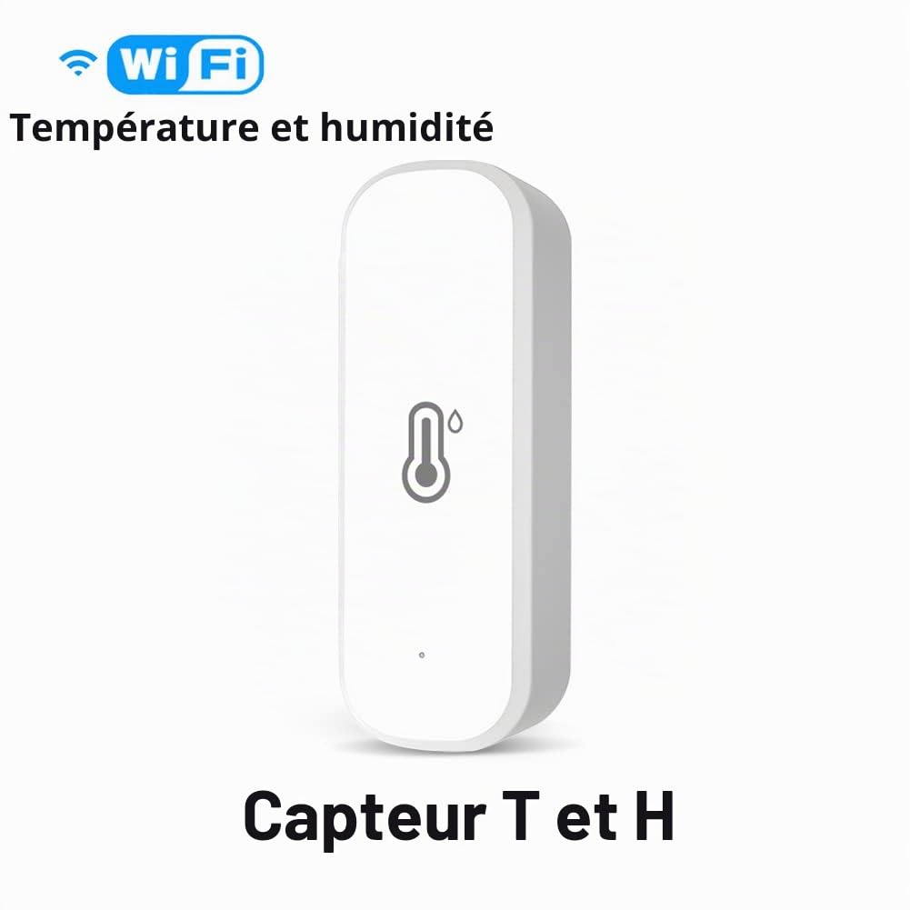 SPORTARC pour Tuya Lot de 4 thermomètres hygromètre WiFi pour intérieur et extérieur avec alarme de notification d'application à distance, fonctionne avec l'application pour Tuya