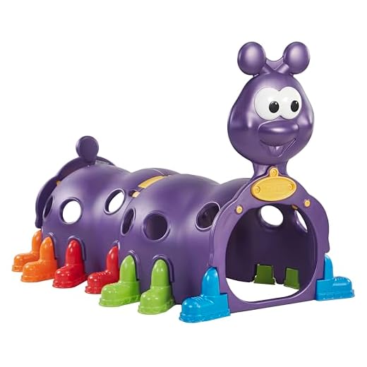 ECR4Kids ELR-12511 Indoor/Outdoor Peek-A-Boo Caterpillar Climbing Play Structure for Kids, Purple