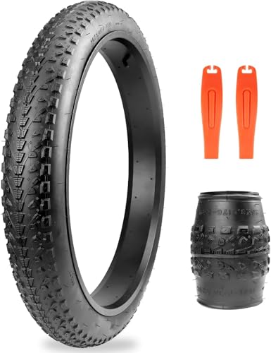 ZUKKA Bike Tire 20/24/26 x 3.0 Fat Bike Tire 2 Pack Replacement Tire Folding Mountain Bike Tire High-Density Bike Tires for Snow Beach BMX MTB Electric Bike (24 * 3.0/1 Pack)